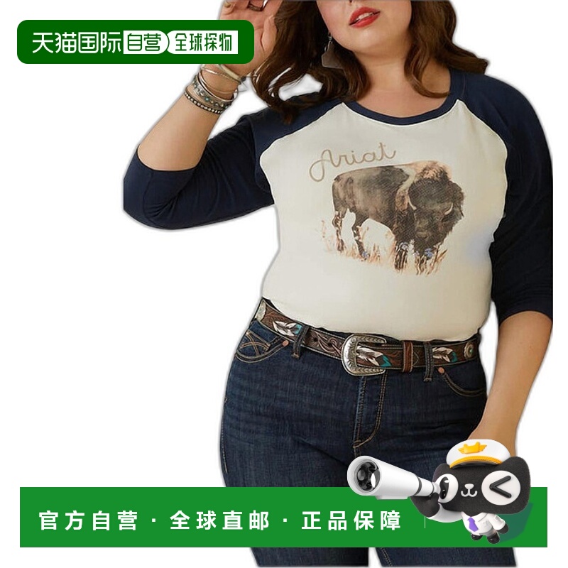 自营 ariat海军蓝 Painted Dreams T 恤 - 海军蓝 美国奥莱直发