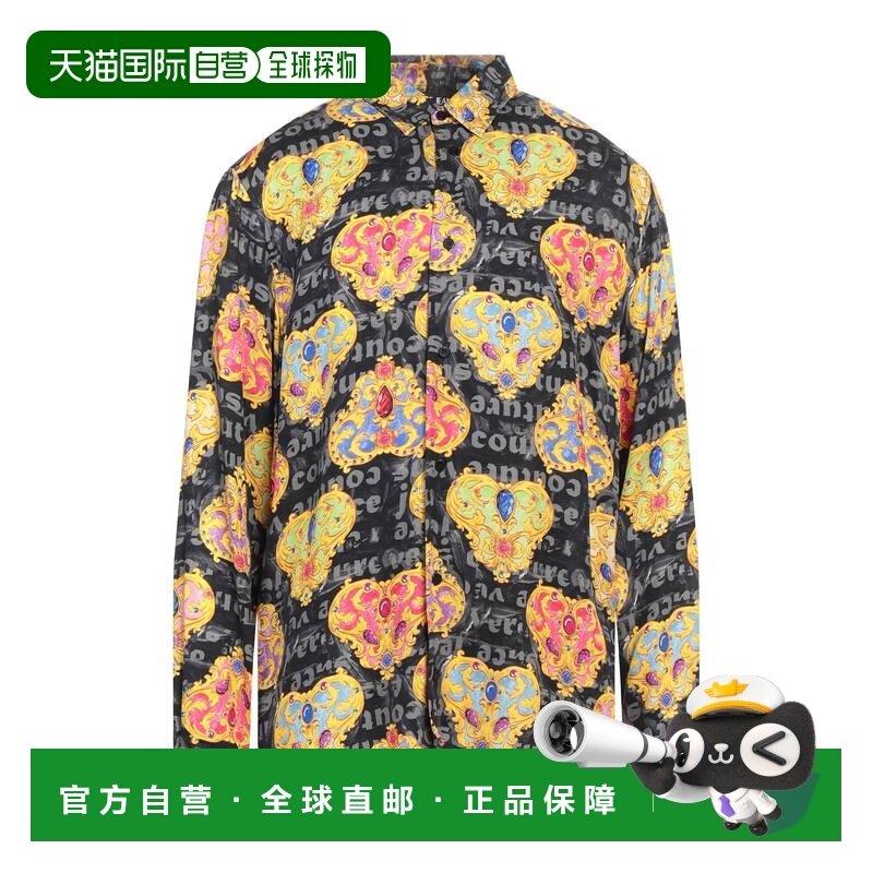 1h可退 香港直邮潮奢 versace 范思哲 男士 花纹衬衫 black黑色,男装,衬衫,淘宝优惠券,粉丝福利购,淘宝优惠卷