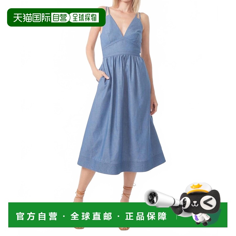 自营gilner farrarFloria Midi Dress In Chambray Denim - chamb
