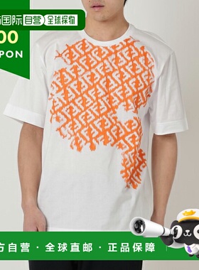 日本直邮FENDI T恤 FF 白色橙色男士 FENDI FY0936 AN25 F1K0X