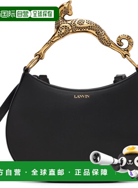 1h可退 香港直邮潮奢 Lanvin 朗雯 女士 黑色 Cat Leather 手提包