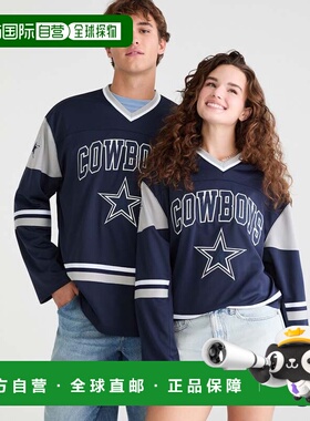自营Aeropostale Long Sleeve Dallas Cowboys V-Neck Top - navy