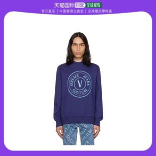 范思哲 套头衫 Jeans Emblem 男士 Versace 香港直邮潮奢 海军蓝