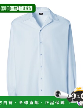 香港直邮FENDI 男士衬衫 FS1355AYX5F1D3B SS2026 蓝色 宽松衬衫