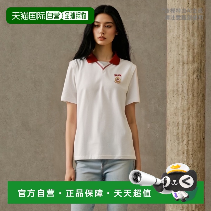 韩国直邮MALBON GOLF 女士棉马甲M4322PVT13OWT RIB CALLAR WOVEN