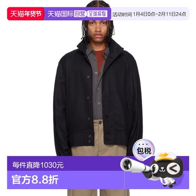 1h可退 香港直邮Our Legacy 男士 黑色 Mock 飞行员夹克 M4252MDB