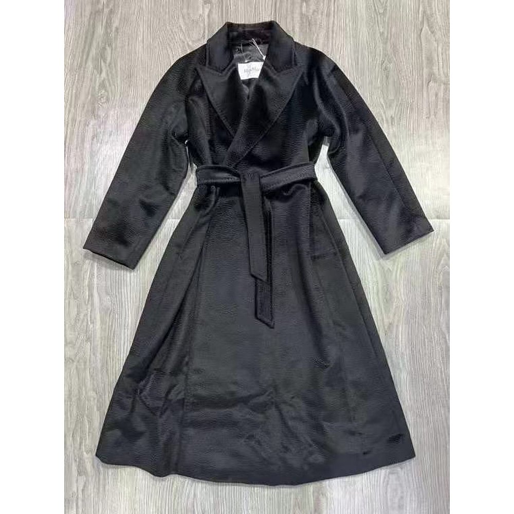 MAX MARA 女士外套 1016017306001 AW2021 黑色 BORMIO束腰大衣