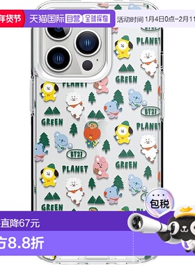 【日本直邮】elago iPhone13 Pro BT21 透明耐冲击壳 THE GREEN P