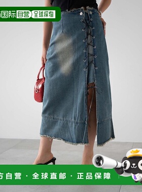 1h可退 日本直邮dispark 女士春夏新款系带长款牛仔裙 DI24SM07L0