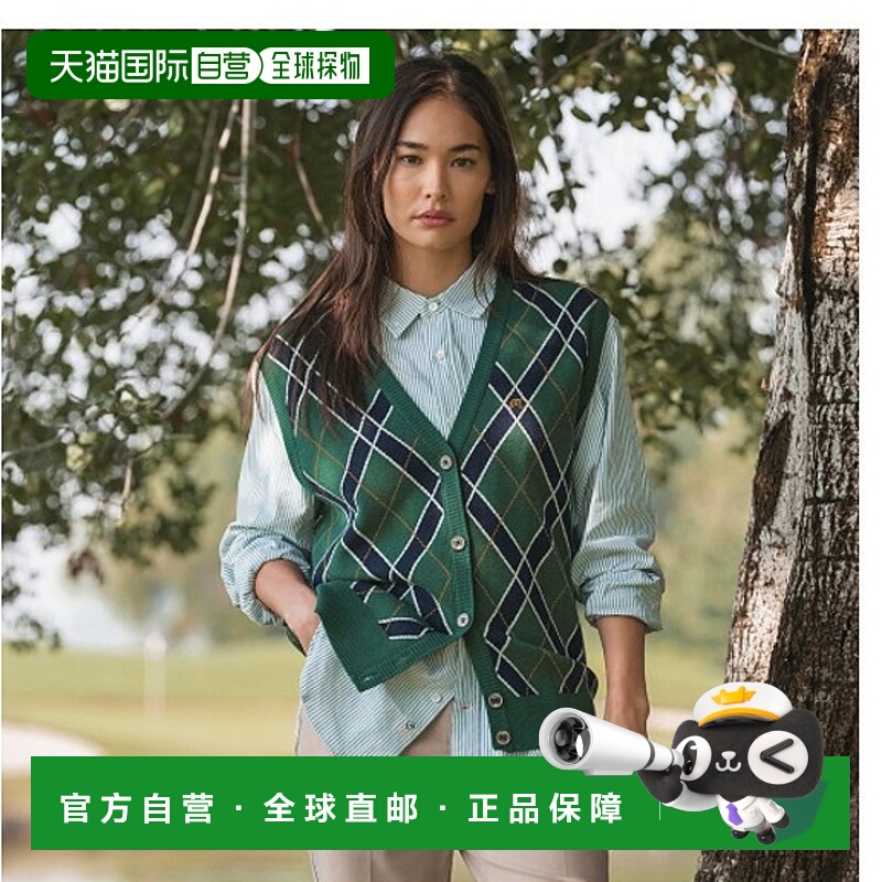 韩国直邮MALBON GOLF 女士棉马甲M4322PKV11GRN Pattern Botton Ve