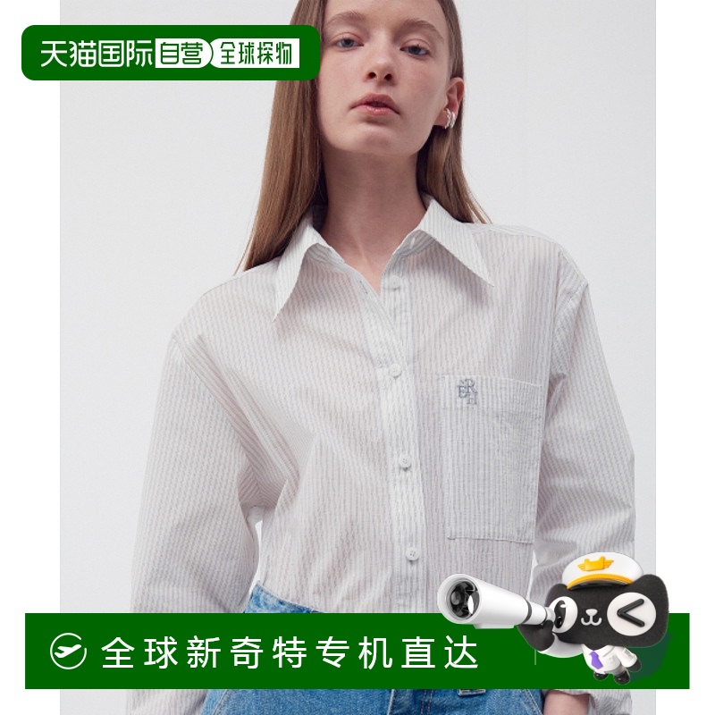 韩国直邮RE RHEE 女士女装T恤RQ2STO027-0-WH EMBROIDERED STRIPE