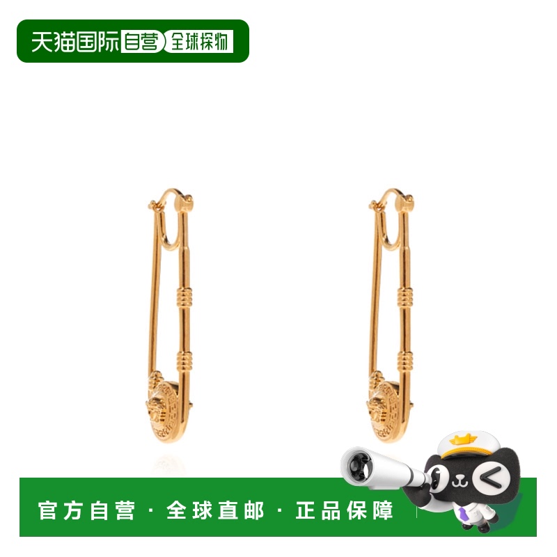 香港直邮Versace 安全别针造型耳环 10205661A00620范思哲