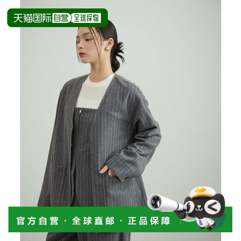 日本直邮Adam et Rope' 女士无领宽松款羊毛混纺衬衫开衫 2024BGA