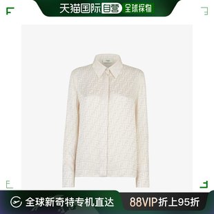 Fendi 芬迪 女士 FS8140AJ0Z 香港直邮潮奢 衬衫 白色FF桑蚕丝衬衫