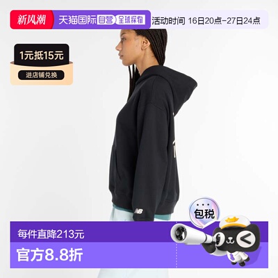 日本直邮New Balance Athletics Script 女士连帽卫衣帽衫