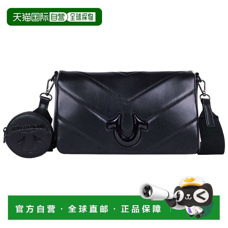 自营True Religion Quilted Flap Crossbody with Removable Pouc