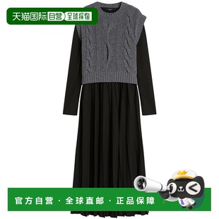 Dress black 自營(yíng)max Midi Knit Vest Cable maraLayered With