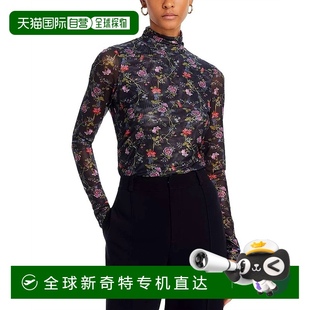 美国奥莱 自营 sept黑色迷你Hana花朵高领衬衫 cinq 直发