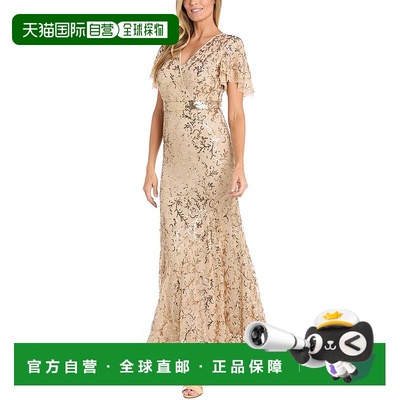 自营r&m richardsRM理查兹礼服-金色 美国奥莱直发连衣裙