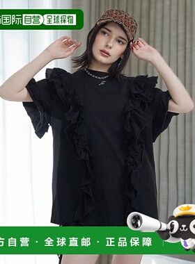 1h可退日本直邮JouetieT恤女士蕾丝黑色休闲风T恤082542701301
