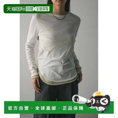 1h可退 日本直邮STYLEMIXER 女装 长袖修身T恤 棉质 半高领 背部