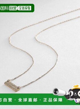 日潮跑腿COCOSHNIK 18K金 钻石水平标签项链 43颈链吊坠