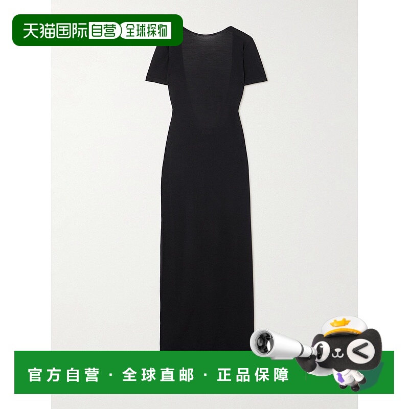 1h可退 香港直邮潮奢 Saint Laurent 圣罗兰 女士 露背羊毛长款连