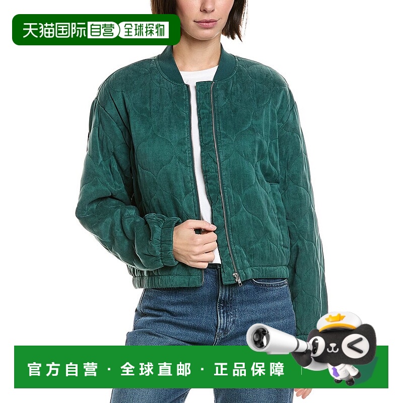自营Bella Dahl Wynter Quilted Bomber Jacket - green 美国奥莱
