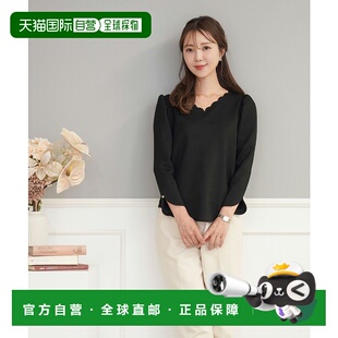 1h可退 日本直邮le reve vaniller 女士V领八分袖钩花T恤 lvn5411