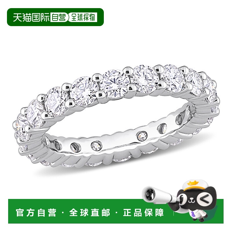 自营 Mimi & Max 2 1/2 克拉 DEW 创建的 925 银莫桑钻永恒戒指 -