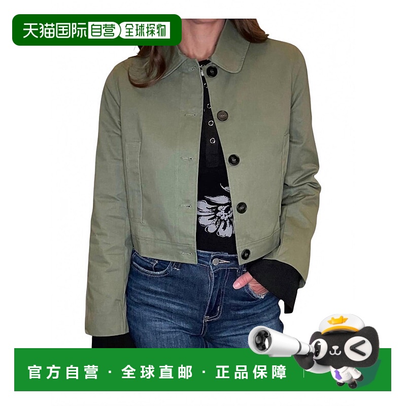 自营gigioMilitary Style Cropped Jacket In Moss - moss 美国奥