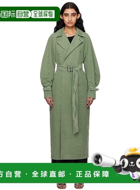 1h可退 香港直邮潮奢 MaxMara 麦斯玛拉 女士 绿色 Corfu 风衣 24