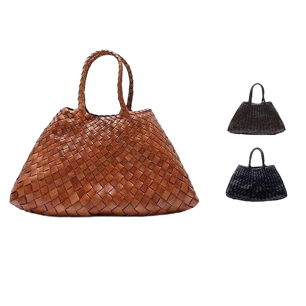 韩国直邮Dragon Diffusion法式篮子牛皮编织包复古手提包小号8893