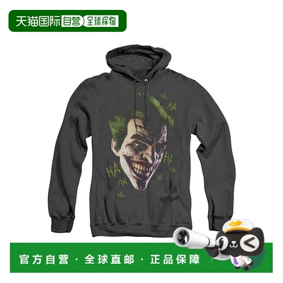 自营 gildan蝙蝠侠阿起源小丑格里姆成人希瑟连帽衫/连帽运动衫 -