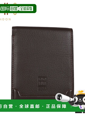 日本直邮DAKS 双折钱包男士钱包深棕色绿色 DP20912