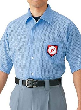 日本直邮美津浓MIZUNO高校野球 短袖裁判服 52HU2418M粉蓝色M