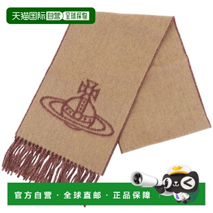 日本直邮Vivienne Westwood 女士羊毛驼色围巾单球双FA款81030006