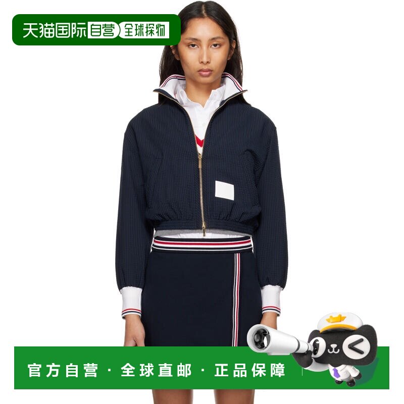 香港直邮Thom Browne 汤姆 布朗 女士 海军蓝 Wool Seersucker Zi