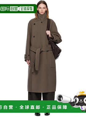 1h可退 香港直邮潮奢 Lemaire 女士 灰褐色 Wrap 大衣 CO1037LF11