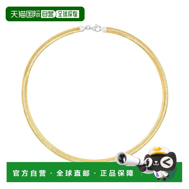 自营Ross-Simons 意大利 6 毫米可翻转欧米茄项链 925 纯银和 18