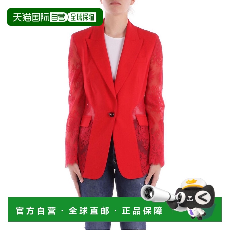 1h可退 香港直邮Pinko 品高 女士 蕾絲細節單排扣西裝外套 104675