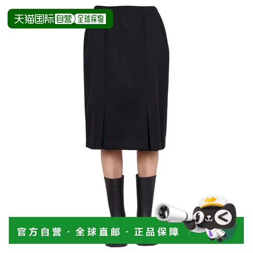 自营raf simonsStructured Black Midi Skirt - black 美国奥莱直