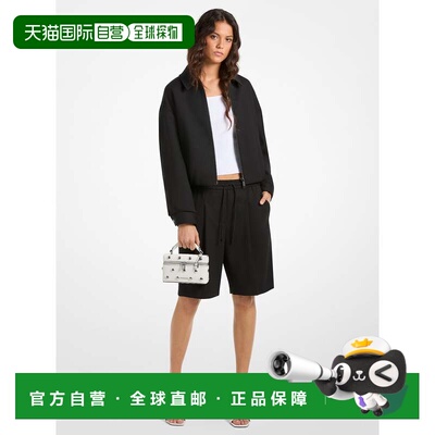 自营michael korsStretch Wool Blend Twill Bomber Jacket - bla