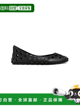 1h可退 香港直邮Alaia 女士 穿孔皮质芭蕾舞鞋 black黑色 舒适时