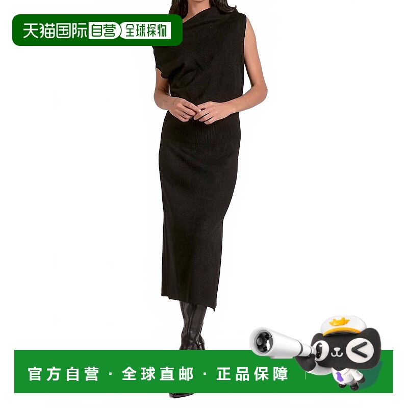 自营elanAngelina Off The Shoulder Sweater Dress In Black - b