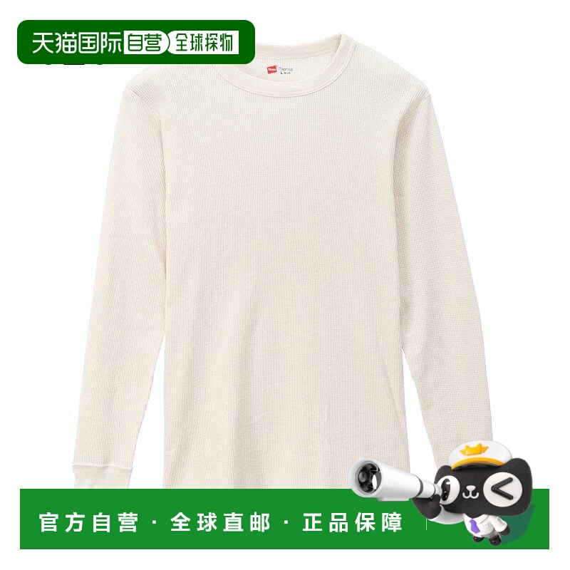 日本直邮Hanes 保暖圆领长袖T恤 HM4-Q501有 020（米白色）060（