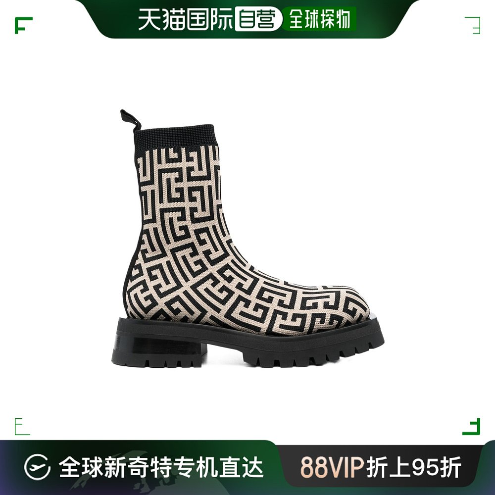 香港直邮潮奢 Balmain巴尔曼女士方头短筒靴 BN1TC872TMGK