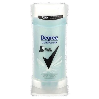 香港直邮Degree,UltraClear，Black+White，止汗净味剂，2.6 盎司