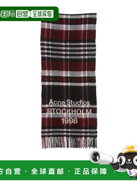 1h可退 香港直邮Acne Studios 带流苏的徽标围巾 CA0385