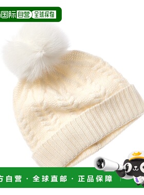 自营sofiacashmere粗绒羊绒帽-白色 美国奥莱直发帽子